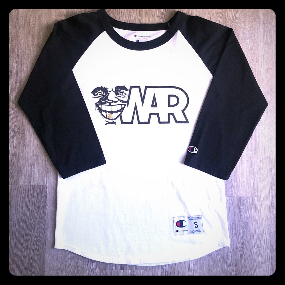 WAR concert baseball tee by Champion, size S